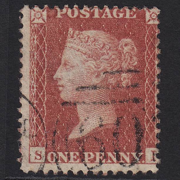 GB QV 1857 1d Rose-red (Plate 47) SG40-C10(1) SI VFU Misperf