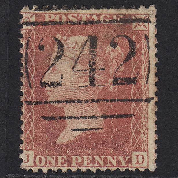 GB QV 1857 1d Rose-red (Plate 59) SG40-C10(1) JD GU Derby 242