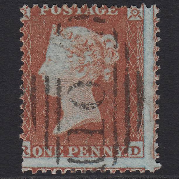 GB QV 1855 1d Red-brown (Plate 203) SG22-C2(1) RD FU Large Misperf