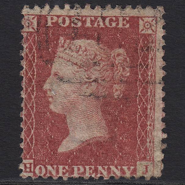 GB QV 1857 1d Rose-red (Plate 60) SG40-C10(1) HJ GU Light Cancel Misperf