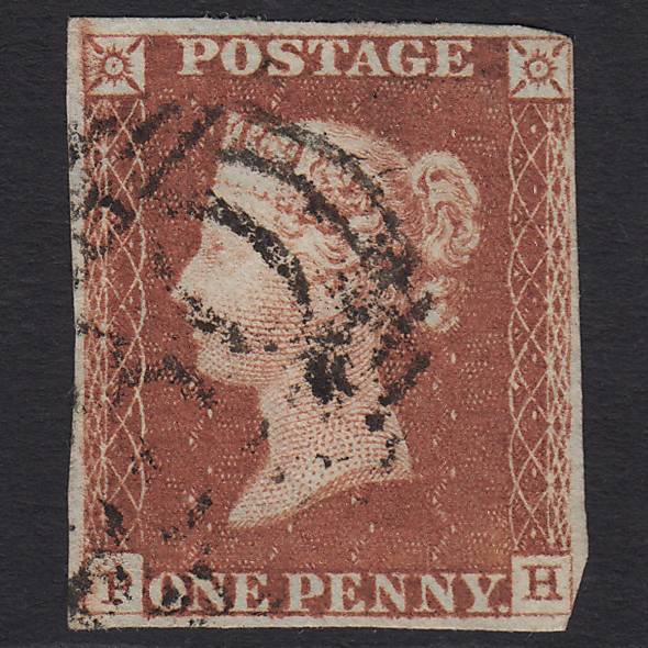 GB QV 1841 1d Red-brown (Plate 62) SG8-B1(1) PH FU nr 4 Margins