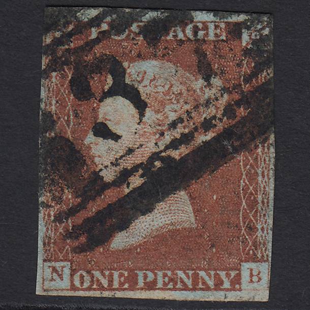 GB QV 1841 1d Red-brown (Plate 58) SG8-B1(1) NB FU 4M Imperf Macduff 37