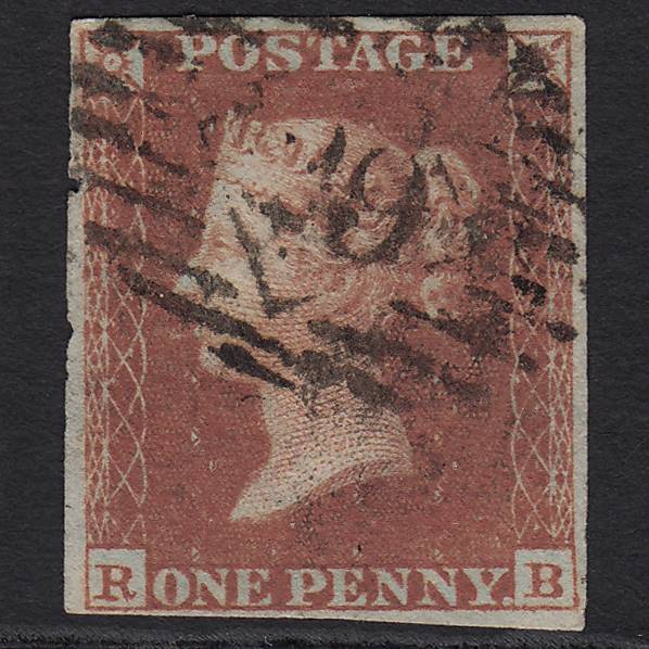 GB QV 1841 1d Red-brown (Plate 149) SG8-B2(1) RB GU 4M London IS Cancel
