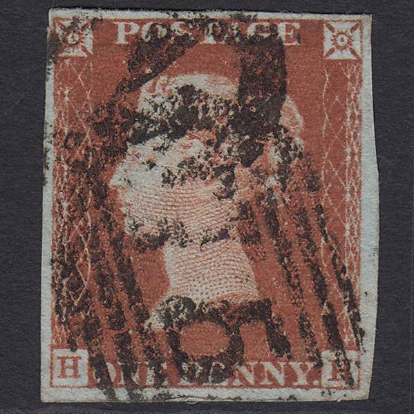 GB QV 1841 1d Red-brown (Plate 69) SG8-B1(1) HH GU Birmingham 75