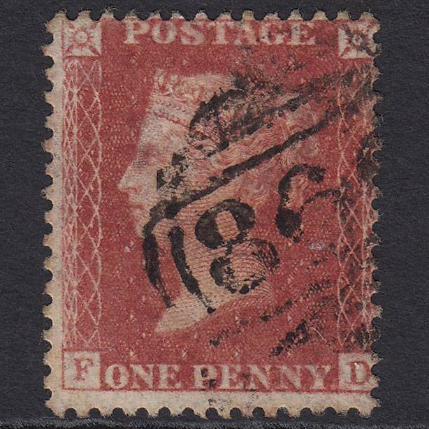 GB QV 1857 1d Rose-red (Plate 52) SG40-C10(1) FD GU Misperf