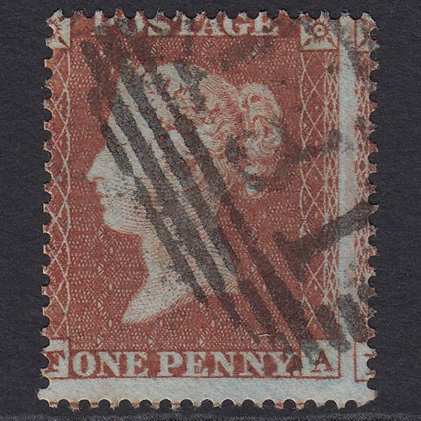 GB QV 1854 1d (Plate 198) SG17-C1(1) FA FU Edinburgh 131 Large Misperf