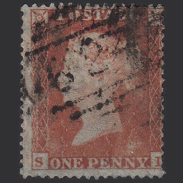 GB QV 1854 1d Red-brown (Plate 167) SG17-C1(1) SL GU Poole 624
