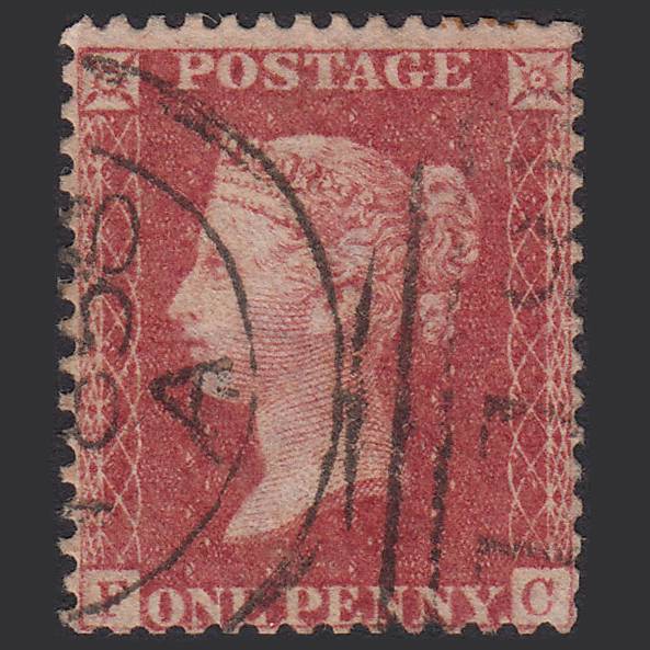 GB QV 1857 1d Rose-red (Plate 46) SG40-C10(1) FC FU Brentwood 118