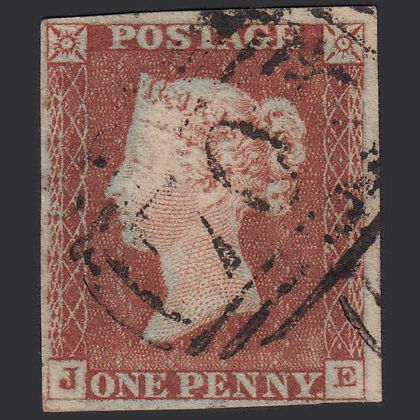 GB QV 1841 1d Pale Red-brown (Plate 35) SG9-B1(3) JE FU 4 Margins