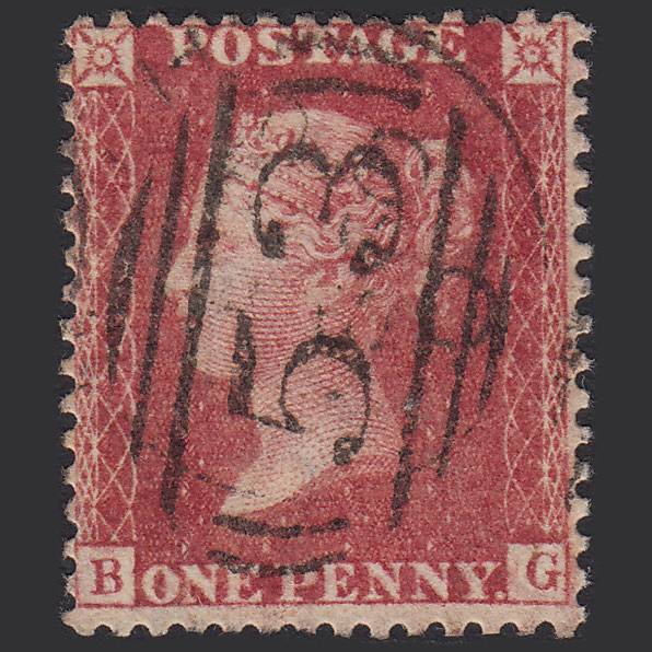 GB QV 1857 1d Rose-red (Plate 47) SG40-C10(1) BG GU Bath 53