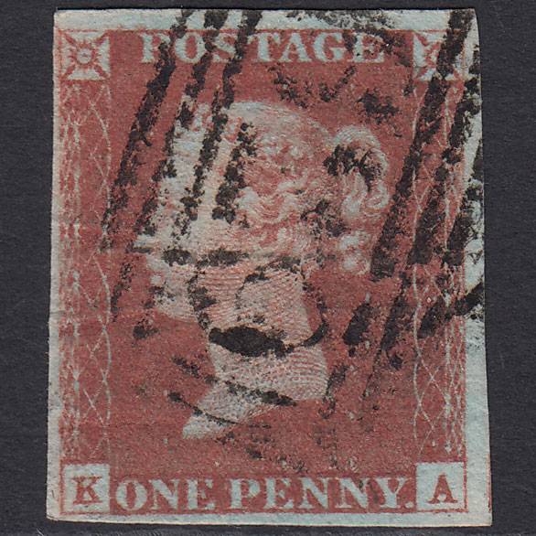 GB QV 1841 1d Red-brown Pl 71 SG8-B1(1) KA GU 4 Margins Fleetwood 629