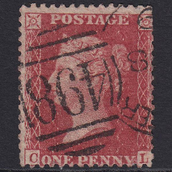 GB QV 1857 1d Rose-red (Plate 57) SG40-C10(1) CL GU Manchester 498 Spoon