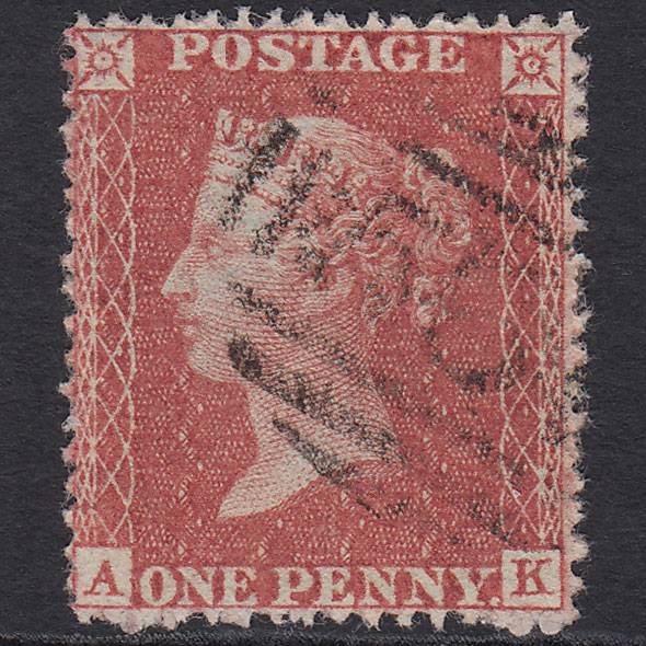 GB QV 1855 1d Red-brown (Plate 8) SG21-C4(1) AK VFU Well Centred