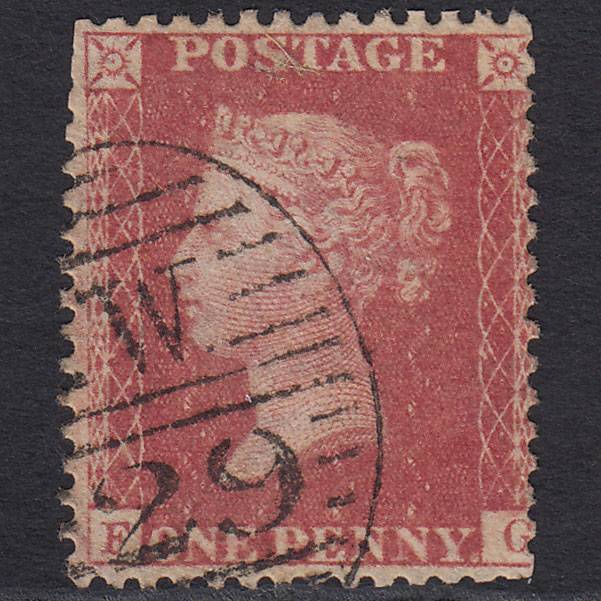 GB QV 1857 1d Rose-red (Plate 62) SG40-C10(1) FG GU London D&S W29