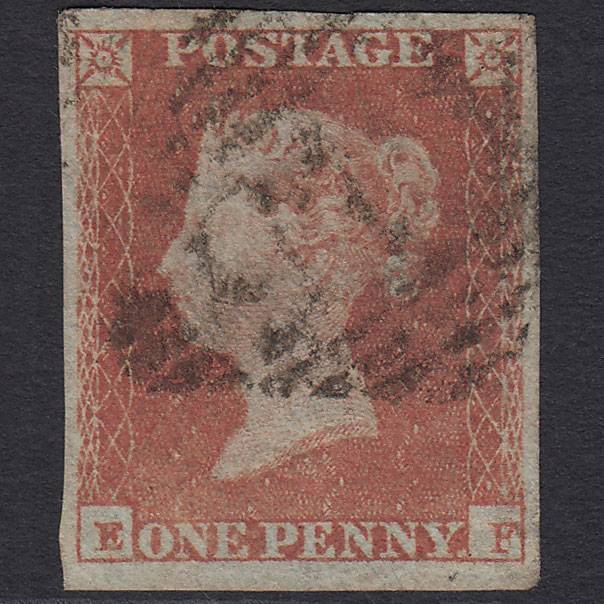 GB QV 1841 1d Red-brown Pl 92 SG8-B1(1) EF FU 4 Margins Waterford 445