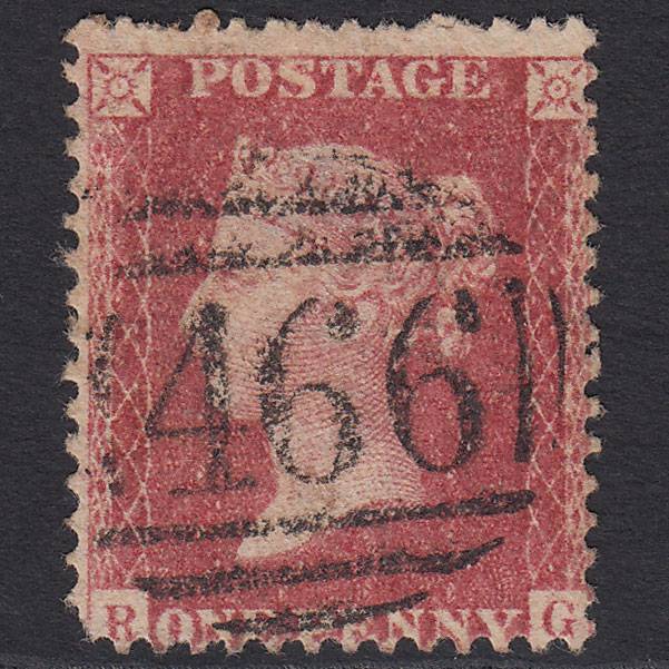 GB QV 1857 1d Rose-red (Plate 43) SG40-C10(1) RG GU Liverpool 466