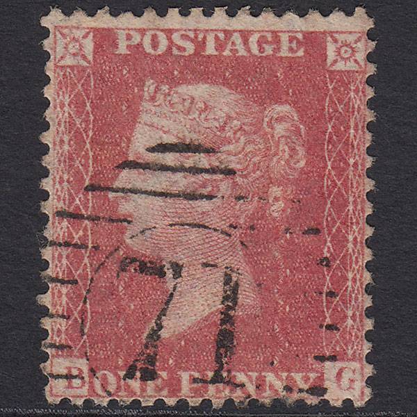 GB QV 1857 1d Pale Rose (Plate 66) SG39-C10(3) BG FU London D&S 71