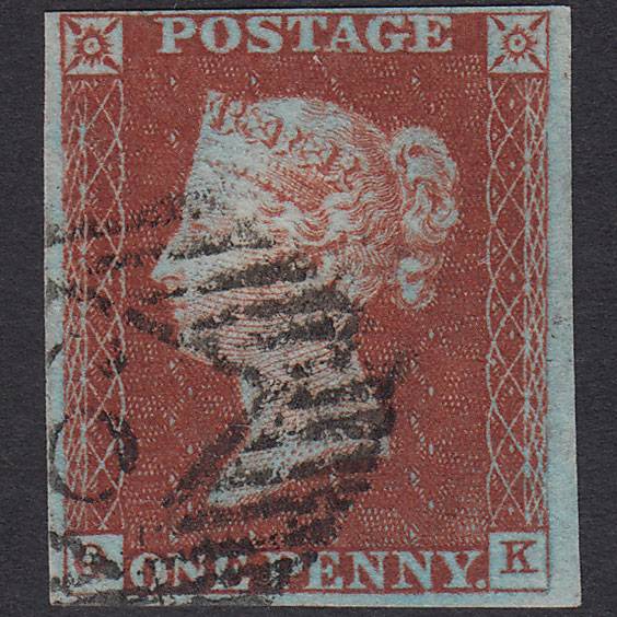 GB QV 1841 1d Very Blued (Plate 47) SG8a-B1(2) QK FU 4M London IS Cancel