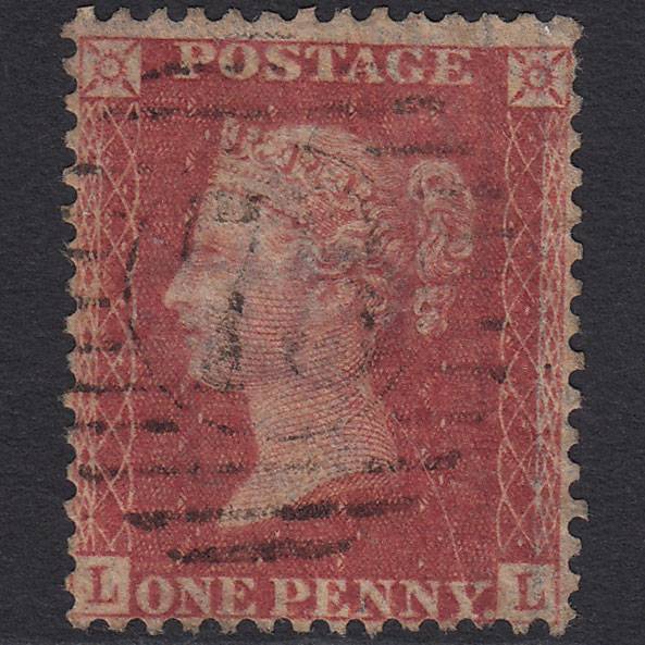 GB QV 1857 1d Rose-red (Plate 55) SG40-C10(1) LL GU London D&S Cancel