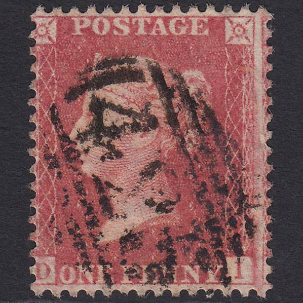 GB QV 1857 1d Rose-red (Plate 49) SG40-C10(1) DI FU Knutsford 425 Misperf