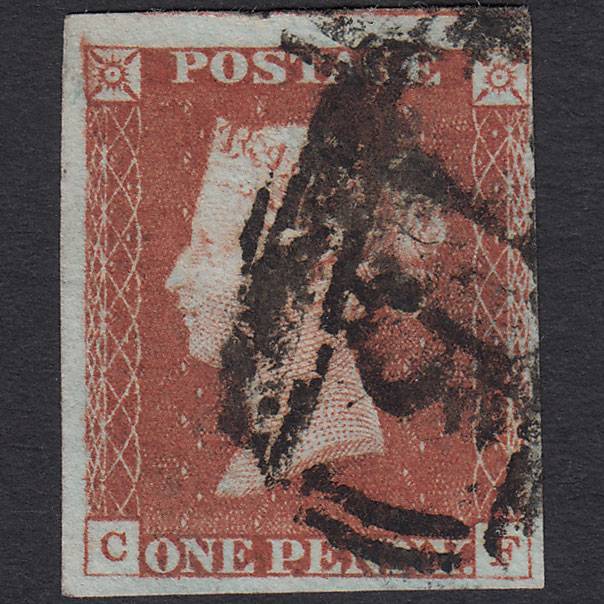 GB QV 1841 1d Red-brown Pl 60 SG8-B1(1) CF FU 4 Margins Birmingham 75