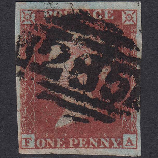 GB QV 1841 1d Red-brown (Plate 160) SG8-B2(1) FA GU 4 Margins Exeter 285