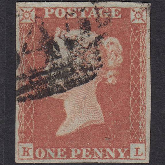 GB QV 1841 1d Red-brown (Plate 86) SG8-B1(1) KL GU 4 Margins