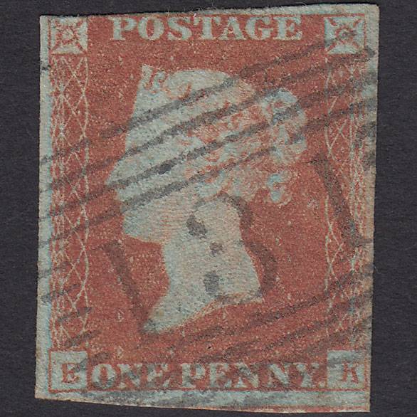 GB QV 1841 1d Red-brown (Plate 86) SG8-B1(1) EK GU nr 4M Edinburgh 131