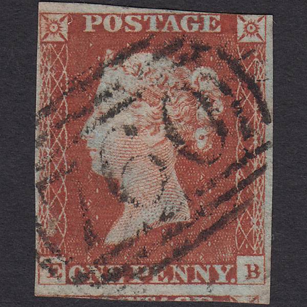 GB QV 1841 1d Red-brown Pl 40 SG8-B1(1) EB FU nr 4 Margins Sudbury 760