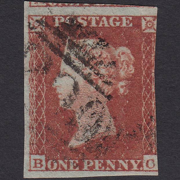 GB QV 1841 1d Red-brown (Plate 151) SG8-B2(1) BC GU 3 Margins