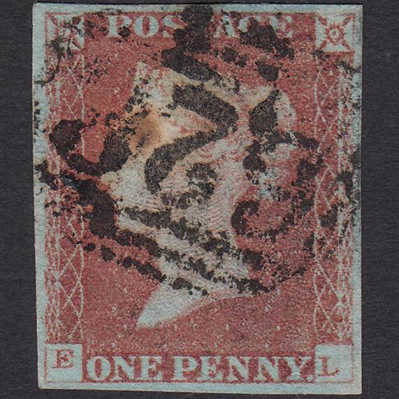 GB QV 1841 1d Very Blued (Plate 68) SG8a-B1(2) EL GU 4 Margins