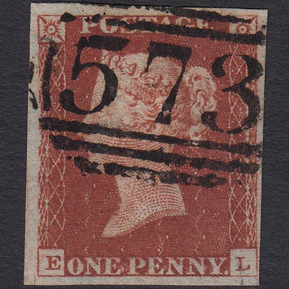 GB QV 1841 1d Red-brown (Plate 55) SG8-B1(1) EL GU 4M North Shields 573