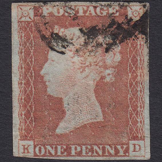 GB QV 1841 1d Red-brown (Plate 68) SG8-B1(1) KD GU nr 4 Margins
