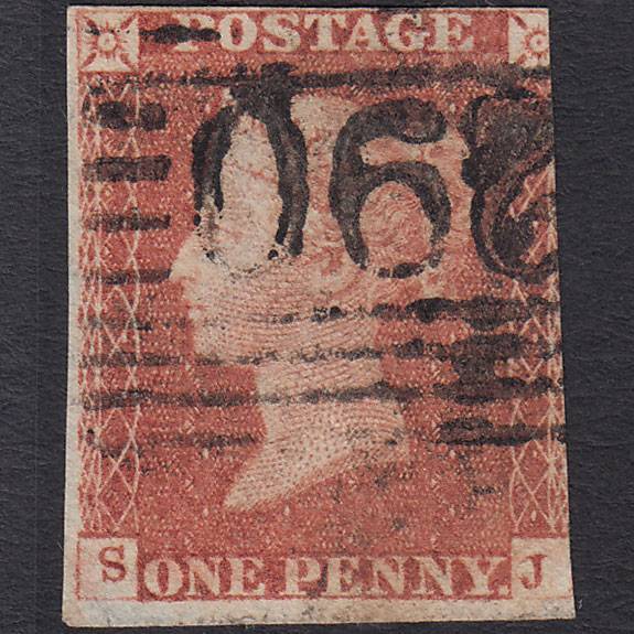 GB QV 1841 1d Red-brown Pl 78 SG8-B1(1) SJ GU 3m Portsoy 290 Inverted S