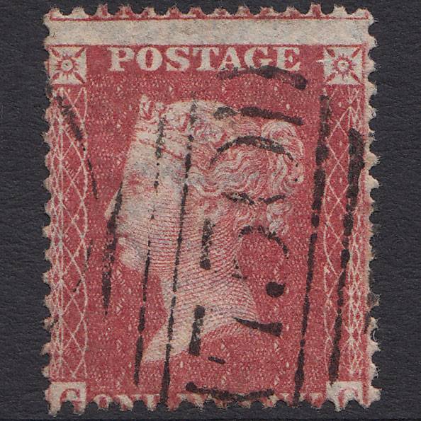 GB QV 1857 1d Rose-red Pl 27 SG40-C10(1) GG FU Stourbridge 750 Misperf