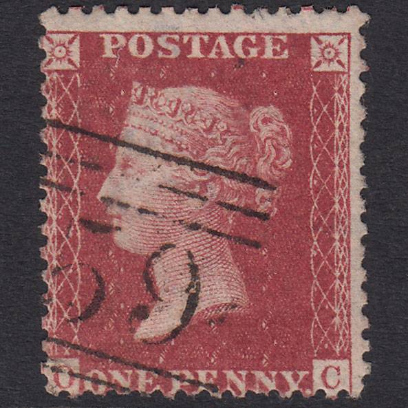 GB QV 1857 1d Deep Rose-red (Plate 59) SG41-C10(4) OC GU Glasgow 159