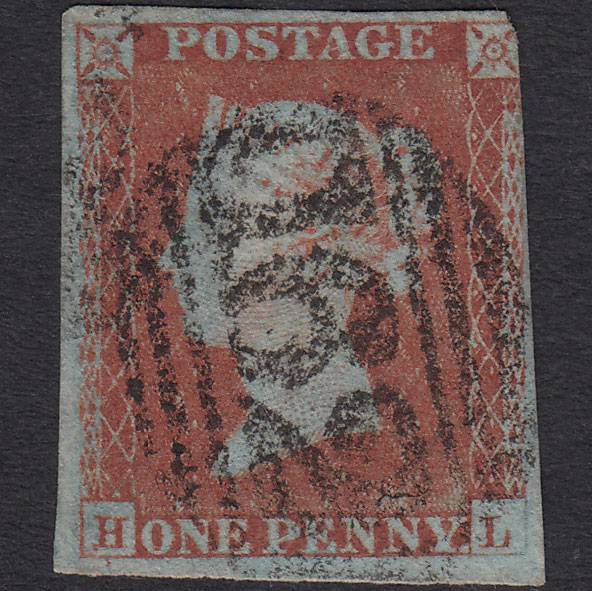 GB QV 1841 1d Red-brown (Plate 149) SG8-B2(1) HL GU Cardiff 162