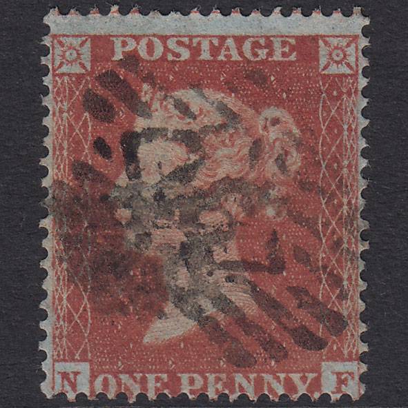 GB QV 1854 1d Red-Brown Plate 183 SG17-C1(1) NF GU London IS Cancel
