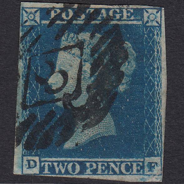 GB QV 1841 2d Plate 4 SG15-E1(3) DF GU Nr 4M Dr Apitz Dealer's Mark