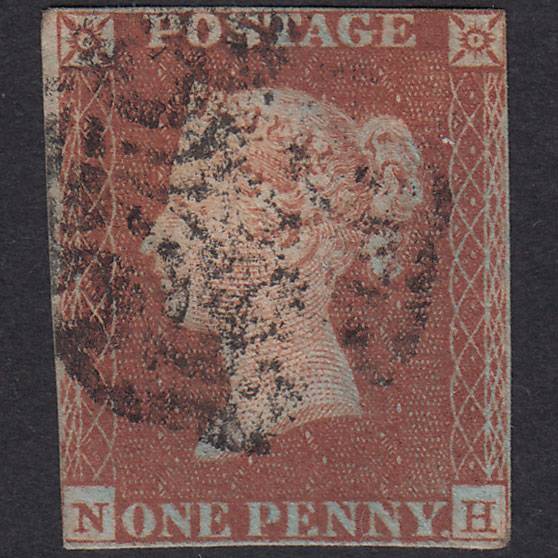 GB QV 1841 1d Plate 19 SG8-B1(1) Guideline NH GU Nr 4 Margins MX