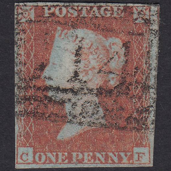 GB QV 1841 1d Red-Brown Plate 105 SG8-B1(1) CF FU 4 Margins Dundee 114