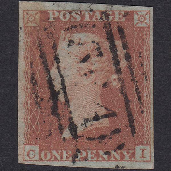 GB QV 1841 1d Red-Brown Plate 171 SG8-B2(1) CI GU 4 Margins