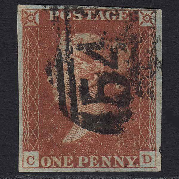 GB QV 1841 1d Red-brown (Plate 57) (SG8) 'CD' GU 4 Margins