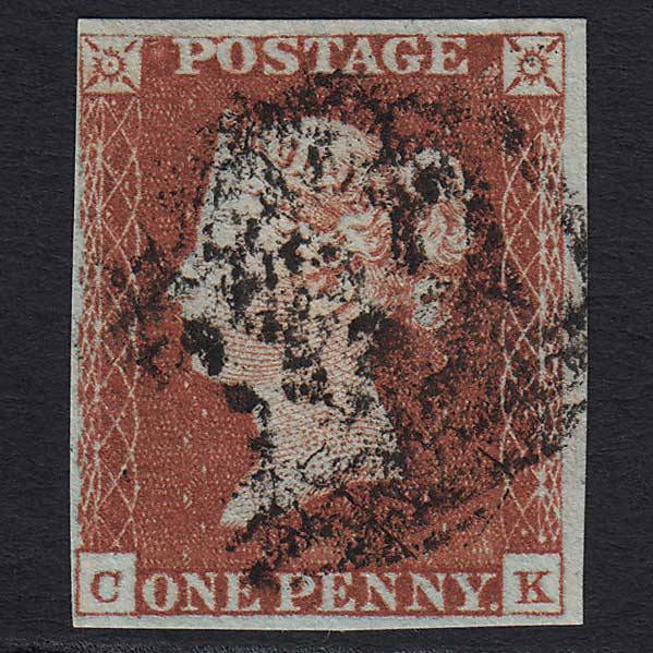 GB QV 1841 1d Red-brown (Plate 53) (SG8) 'CK' GU 4 Margins