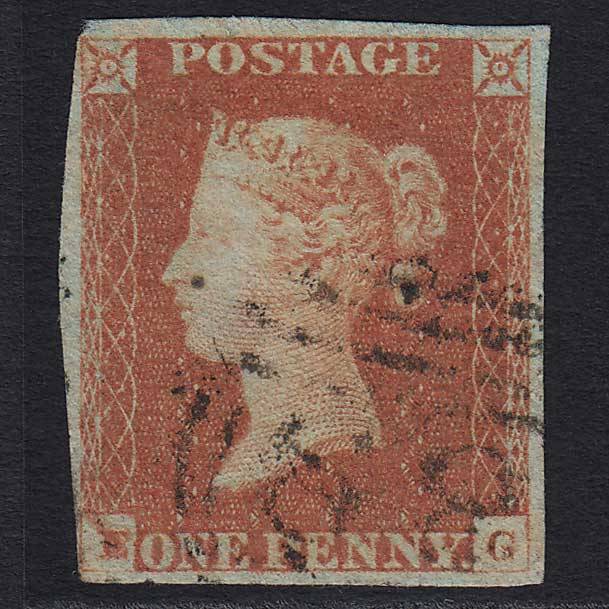GB QV 1841 1d Red-brown (Plate 81) (SG8) 'EG' GU 4 Margins