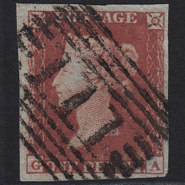 GB QV 1841 1d Red-brown (Plate 162) SG8-B2(1) GA GU Dunbar 111 4M Imperf