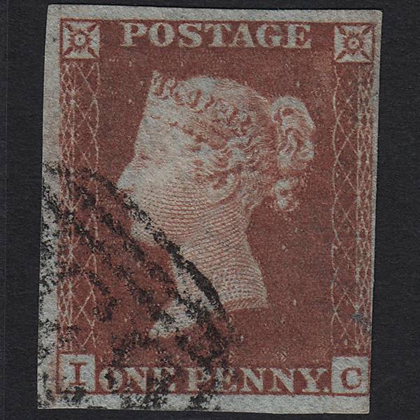 GB QV 1841 1d Red-brown (Plate 163) SG8-B2(1) IC FU nr 4 Margins