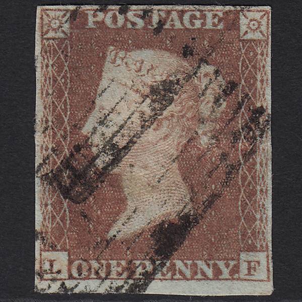 GB QV 1841 1d Red-brown (Plate 88) SG8-B1(1) LF FU in Scotland 4 Margins