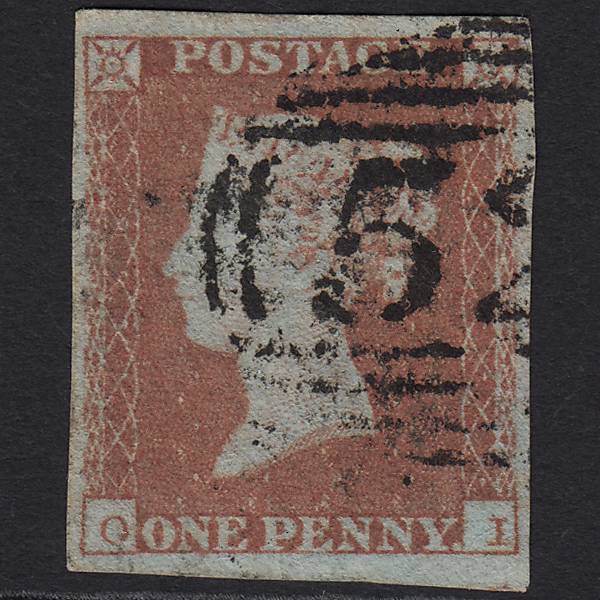 GB QV 1841 1d Red-brown (Plate 118) SG8-B1(1) OI FU 4 Margins