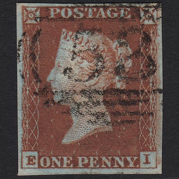 GB QV 1841 1d Red-brown (Plate 62) SG8-B1(1) EI VFU Bath 53 4 Margins